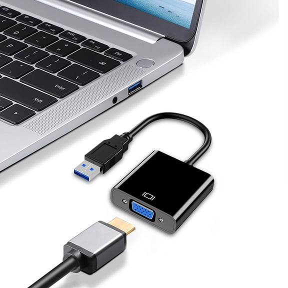 USB 3.0 to VGA Adapter, 1080P High-Resolution Video Converter, External Graphics Card Adapter for Laptops, Desktops, Monitors, Projectors - Black