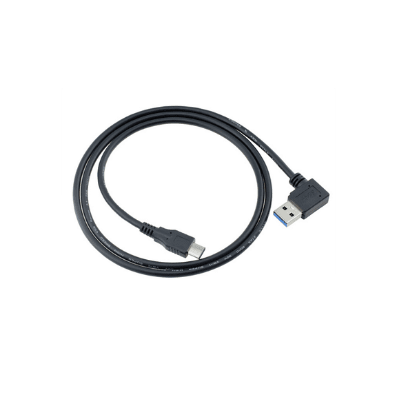 USB 3.1 90-Degree Angle Type-C to USB 3.0 Type-A Male Sync & Charging Cable, Latest Reversible Micro USB 3.1 Type-C Connector, Ultra Fast Transfer Rate up to 10Gbps (1.25GB/s)- Black, 1m (3.3ft)