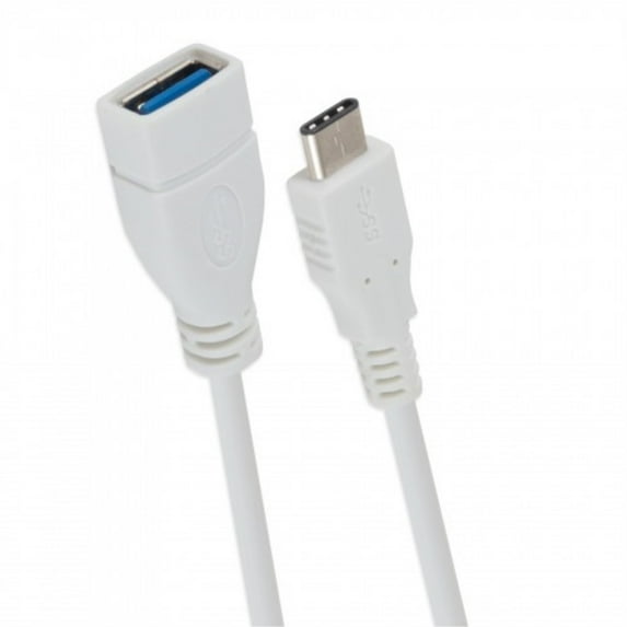 USB 3.1 Cable Adapter, Type-C Male to USB 3.0 A Plug Female, Data Sync and Charge, White Color
