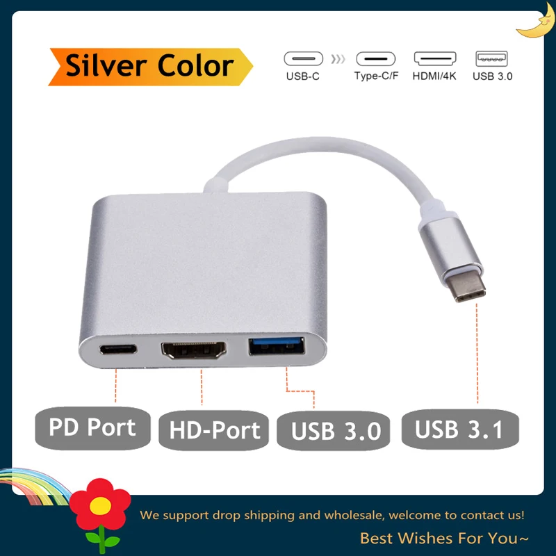 USB 3.1 Converter Usb C to HDMI Type C Hdmi Adapter 3 in 1 Type C to
