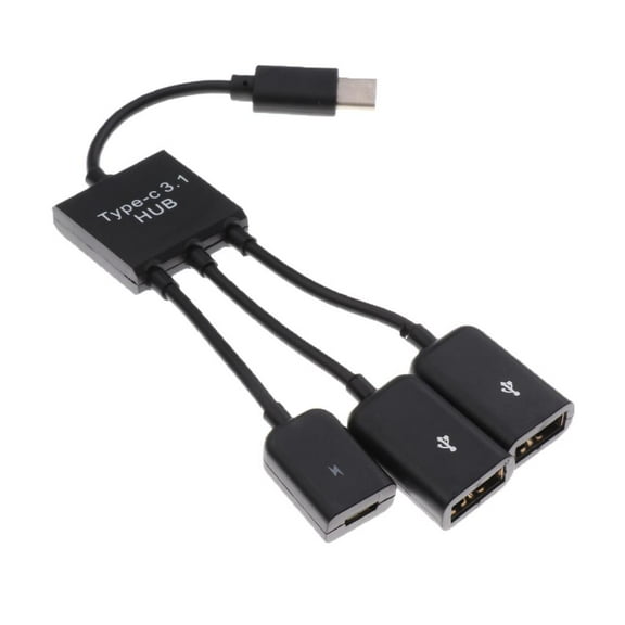 USB 3.1 Male to Female 2 Dual USB A 2.0 + Micro USB OTG