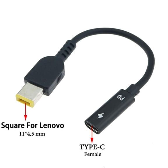 USB 3.1 Type C Female to Square DC Male Adapter Cable PD Power Charger Connector Cable for USB C 11*4.5mm charge