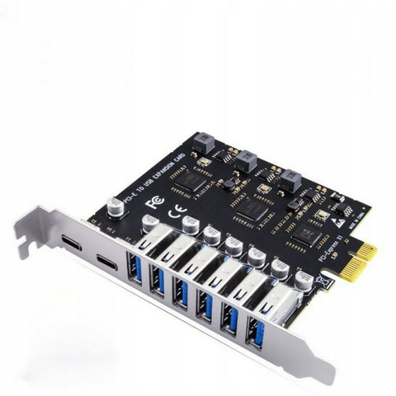 USB 3.2 Desktop Expansion Card, 8 Port PCI-E to Type-C Adapter Card (6A+2C)