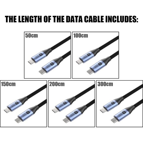 USB 3.2 Full-featured Data Cable Supports 4K Projection 20Gbps Transmission PD100W Fast Charging Type C Charging Cord