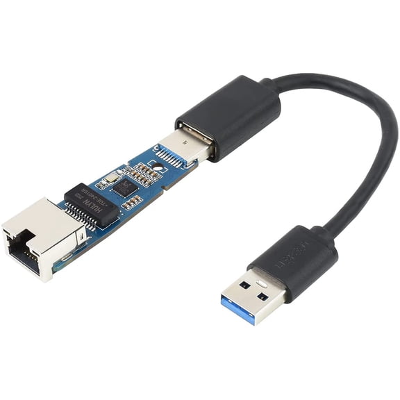 USB 3.2 Gen 1 to Gigabit Ethernet Converter, USB to Ethernet Adapter with 10/100/1000Mbps Network Standard, RTL8153 Controller, Support Win10/8.1/8/7/Mac/Linux/Android, Driver Free, Plug and Play