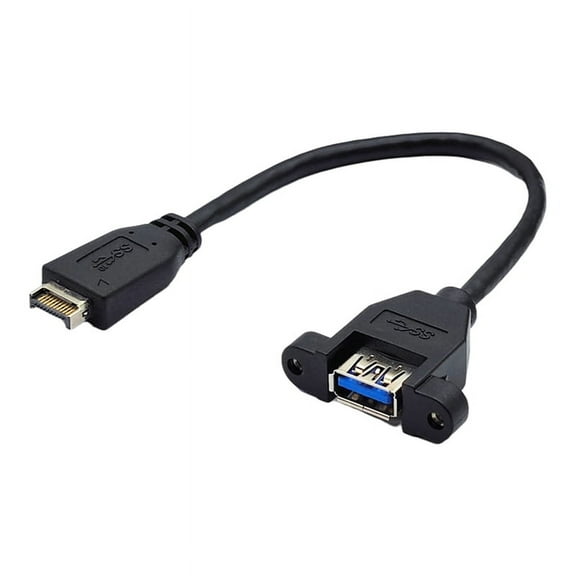 USB 3.2 Gen2 Front Panel Screw Mount Extension Cable 10Gbps 20Pin TYPE-E to USB3.2 TYPE-A Female Connector Extensor 30cm
