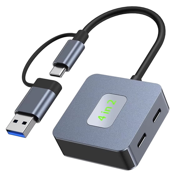 USB 3.2 Hub USB C Hub USB-C/USB-A to 10Gbps USB 3.2 Mini 4 Port USB Hub 2xUSB3.2+2xUSB-C3.2 Docking Station USB Adapter