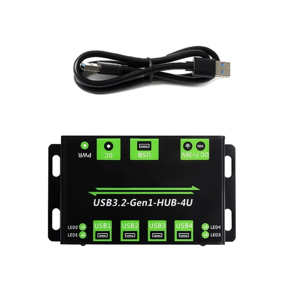 USB 3.2 Hub With Four Fast Speed Expansion Port And Onboards Power Supply For Electronic Enthusiasts