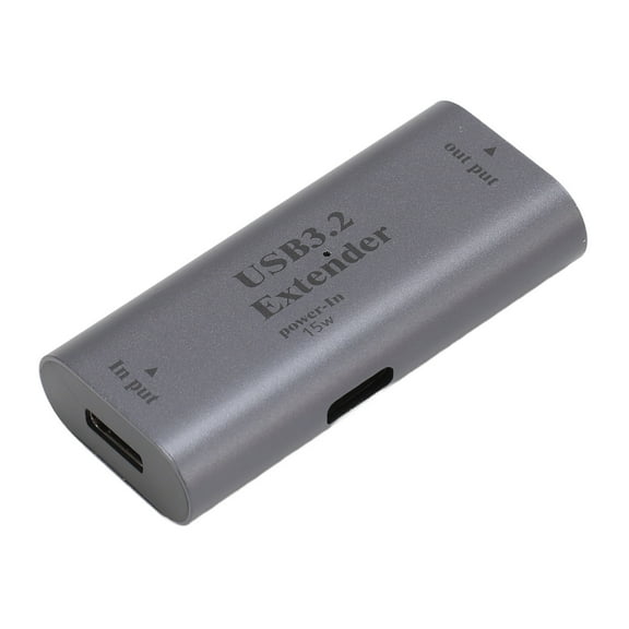 USB 3.2 Signal Extender 5Gbps 10m Long Distance Portable USB3.2 Signal Amplifier Extension Adapter with 15W USB C Charging Port