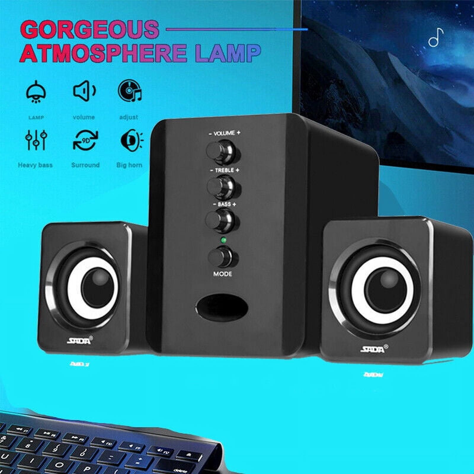 USB 3.5MM Computer Speakers System Stereo Bass Subwoofer for Desktop Laptop PC