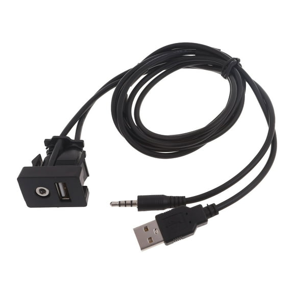 USB + 3.5mm Extension Cable USB Flush Mount Cable High Speed Data Transfer and Water Resistant Connector