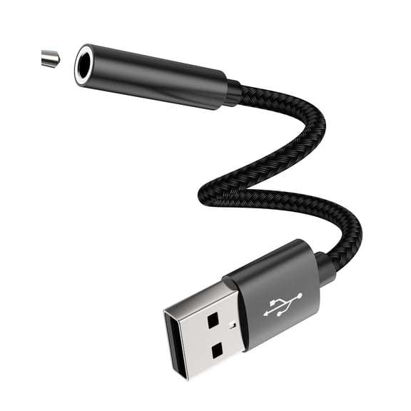 USB to 3.5mm Jack Audio Adapter Aux Headphone Interface Pc Sound External Plug Phone Car Microphone Computer Auxiliary Splitter Port for iPhone for Apple Headset Cable Adaptor Compatible for Samsung