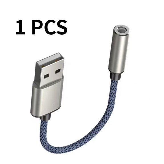 USB To 3.5mm Jack Audio Adapter, External Sound Card, USB-A To Audio Jack Supports Microphone Function
