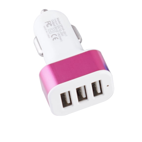 USB 3-port Aluminum Car Charger 2.1A Multifunctional Car Charger