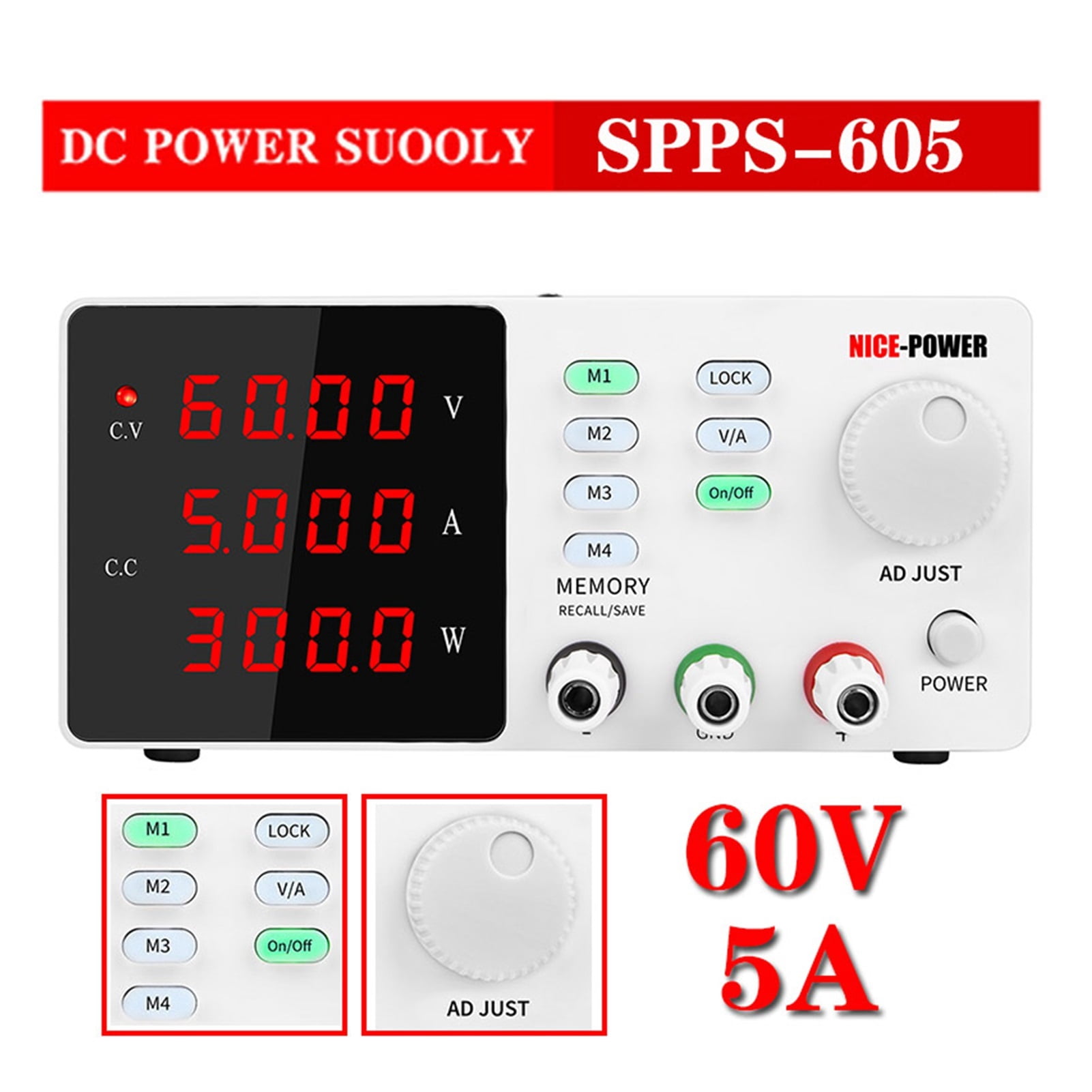 USB 30V 10A Lab Adjustable DC Laboratory Power Supply Adjustable 60V 5A Voltage Regulator Stabilizer Switching Power 110v 220v ,Low-loss