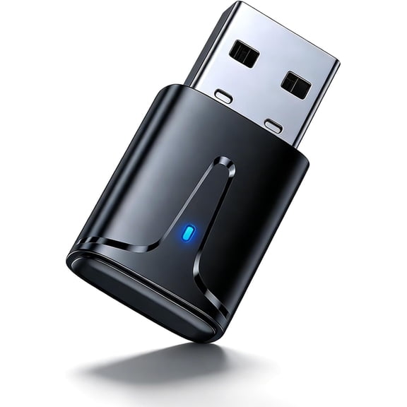 USB 5.3 Adapter for PC, Long Range Dongle Receiver for Desktop & Laptop, Plug & Play Audio Transmitter for Headphones//Keyboard/Speakers, Supports Windows 11/10/8.1