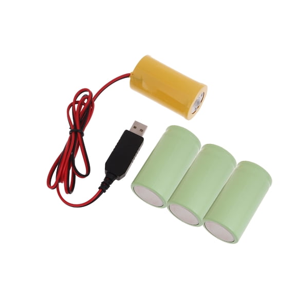 USB 5V 2A to 6V1A LR20 D Fake Battery Eliminators Cable for LED Light/Scales/Toy