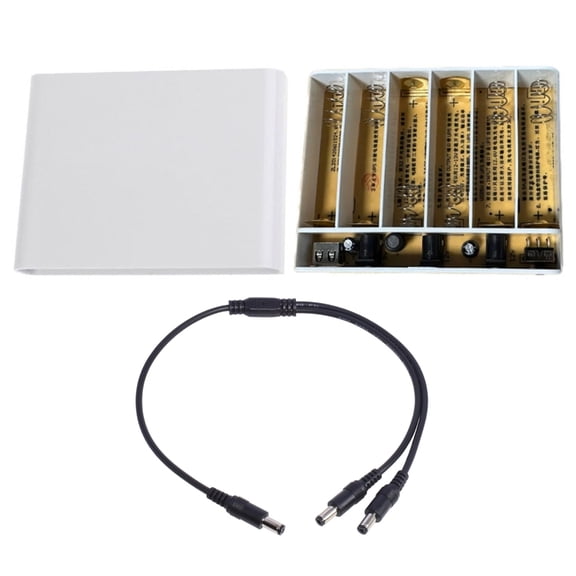 USB 5V 9V 12V 6x 18650 Battery UPS Power Banks Box with 5.5x2.1mm Cable for Car Routers Speakers CCTV Camera Speakers Phone