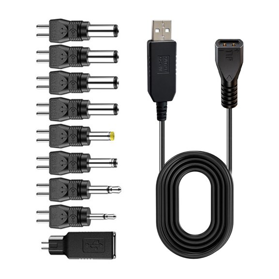 USB 5V to 9V Stepping-Up Power Cable with USB-A Input, PVC Outer Cable Covering 5.5X2.5Mm,5.5X2.1Mm,5.5X1.5Mm 3.5Mm Single Track,2.5Mm Single Track Tip