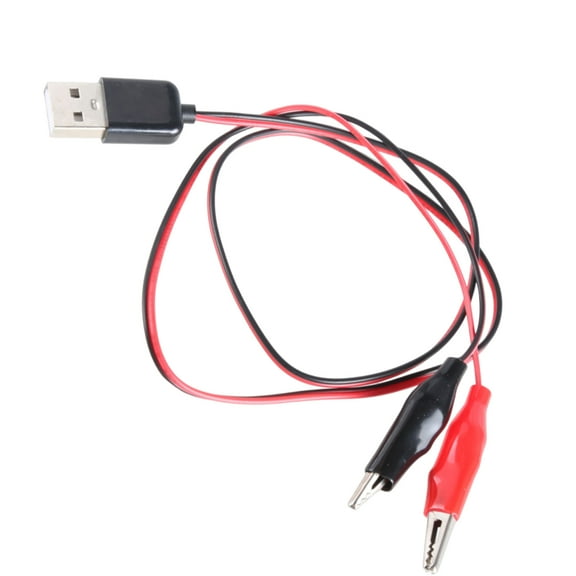 USB 5V Charging And Testing Wire With Two Clips Multifunctional Cable For Lab, Workshops Projects