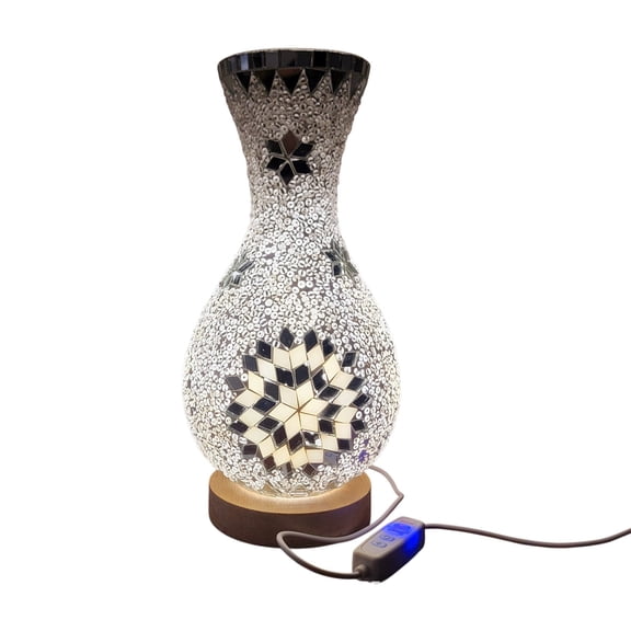 USB 5V Night Light Vase with Glass Beaded Design, Multi-Scene Ambiance Decor, Adjustable Brightness, Safe Material for Living Room and Bedroom