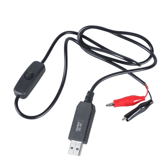 USB 5V To 9V Alligators Clips Voltages Conversion Cable For Microphones, And Remote Controls Flexible Control Cord