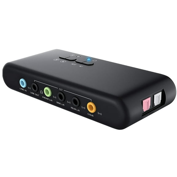USB 7.1 Channel Surround Sound Adapter With Volume Control And Optical Audio Input