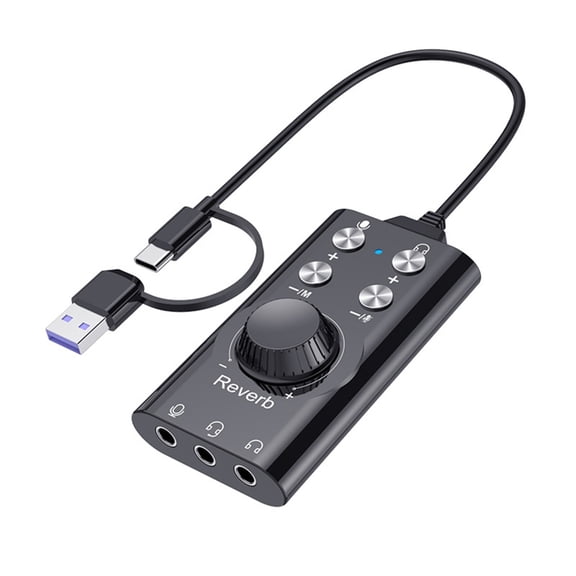 USB 7.1 External Sound Card Plugs Play For PC Mobile Live Streaming High Fidelities Sound