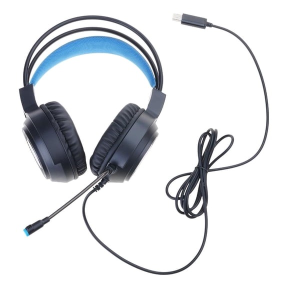 USB 7.1CH Over Ear Headsets Headphones Microphone and Breathing Lights for Entertainment and Gaming 4D Sound by LUVNIM