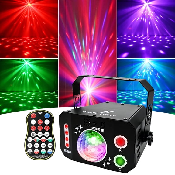 USB 7 Lens Disco Party Lights, Sound Activity Strobe Light With Remote Control, RGB Magic Ball Projector Lights Indoor DJ Lights Lamp For Bar Wedding Christmas, Halloween, Home Parties