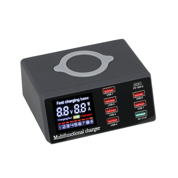 USB ,8 Port Led Buzhi Usb Port Usb Station With Usb Led Pd Qc3.0 Led Display Port Station Usb Station Usb Quick Port Display Pd Display Station Quick Usb Display Station Pd X9 Port