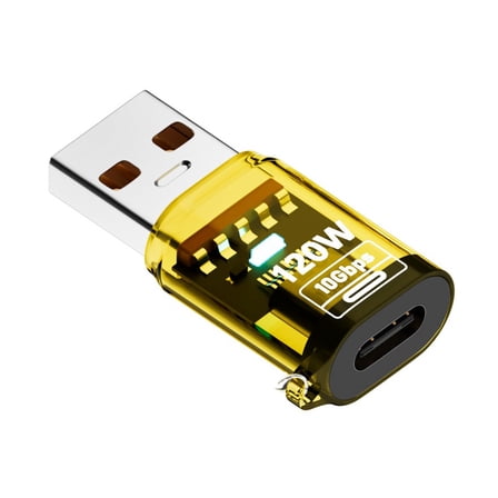 USB-A Extender with Indicators Light Clear Shell Adapter Type-C Female to USB A Male Converter for Laptop Cellphone