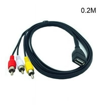 USB A Female to 3RCA Male TV Video Composite Adapter Converter Cable Cord Component Lead 3RCA Cable