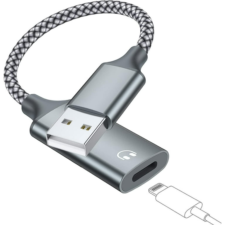 USB A to Lightning Audio Adapter Cable USB 3.0 Male to Lightning Female HiFi Audio Headphones Converter Fit with USB A MacBook Computer PC Support Volume Control Mic Nylon Braided Walmart