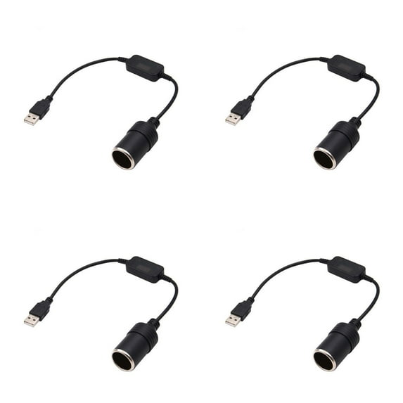 USB A Male To 12V Car Lighter Adapter, Socket Converter Cable for Led Light Strips, Camera Led Light and Other Automotive Electronics