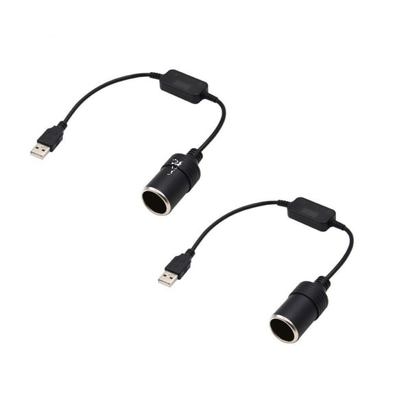 USB A Male To 12V Car Lighter Adapter, Socket Converter Cable for Led Light Strips, Camera Led Light and Other Automotive Electronics