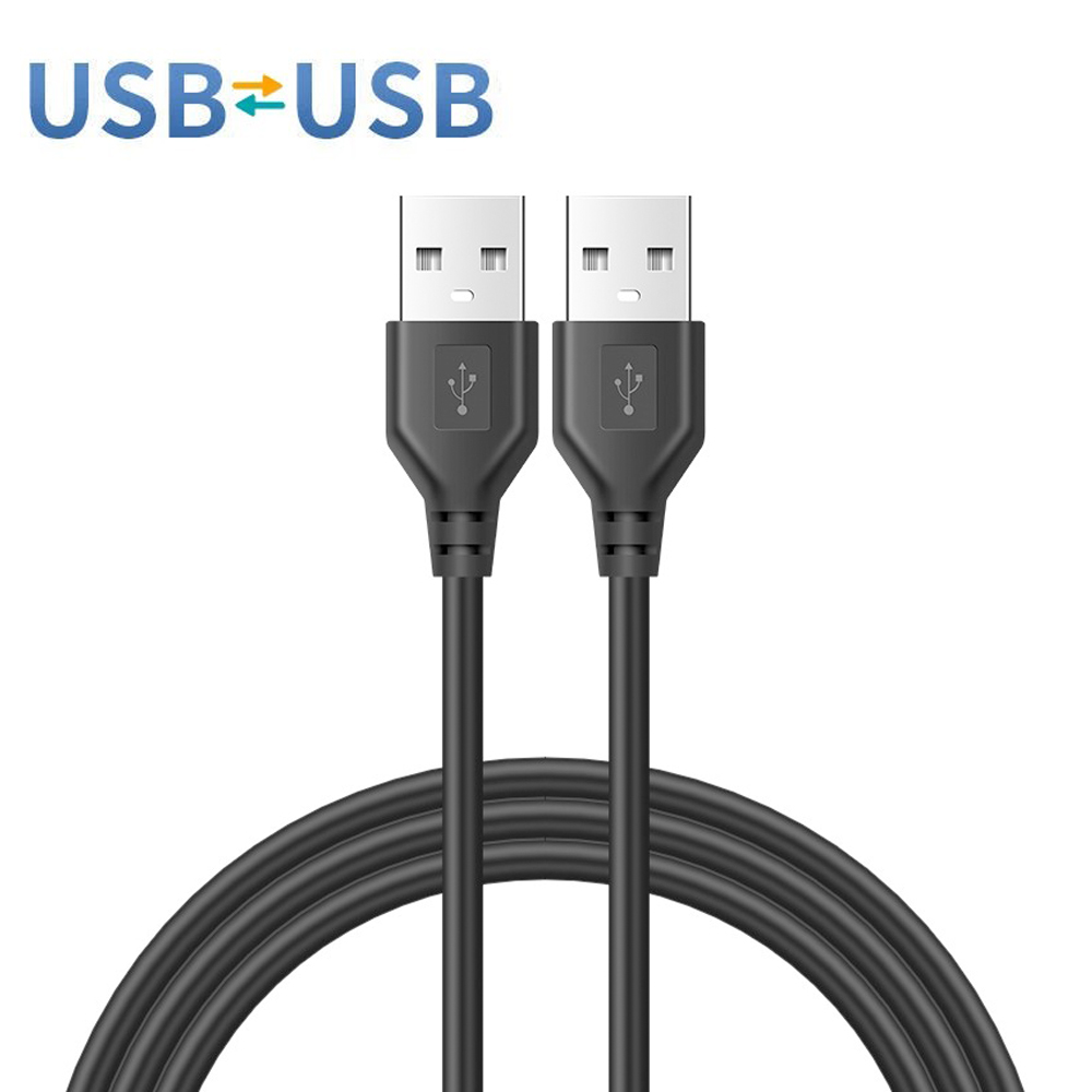 USB A Male To USB Male Dual USB2.0 Extension Cable For Radiator Hard Disk Webcom Camera USB Date Transmission Extender Cord Black 1m