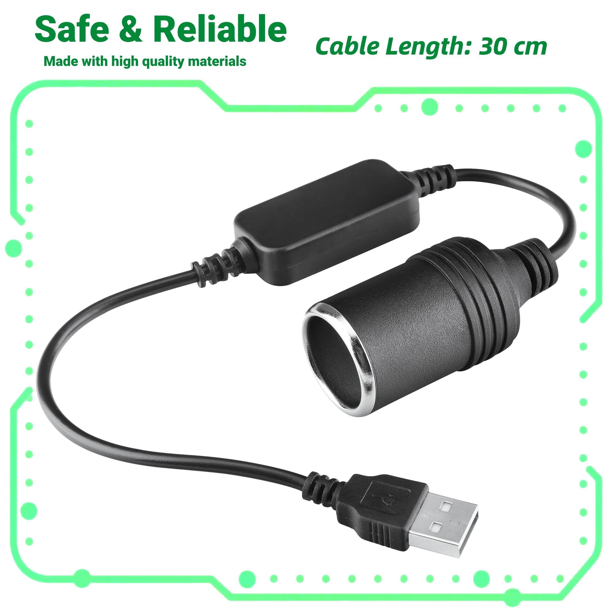 dashcam cigarette lighter plug USB A Male to 12V Car Cigarette Lighter Socket Female Converter for GPS  Dashcam