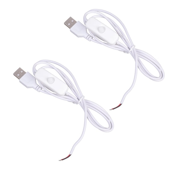 USB A Male to 2 Pin Bare Wire Power Cable with Switches Repair Solution Suitable for 5V1A Devices Repair and Installation