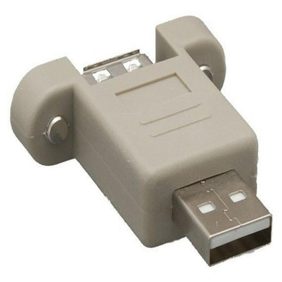 USB A Male to A Female Port Saver Adapter Panel Mount Type - Beige