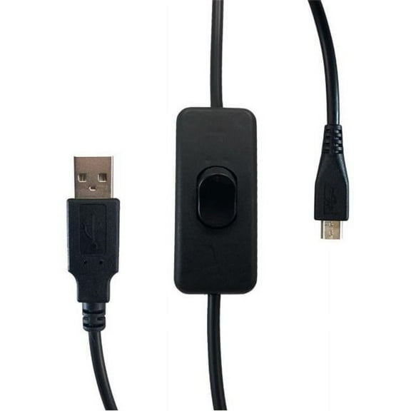USB A Male to Micro USB Extension Cable with On & Off Switch, Black