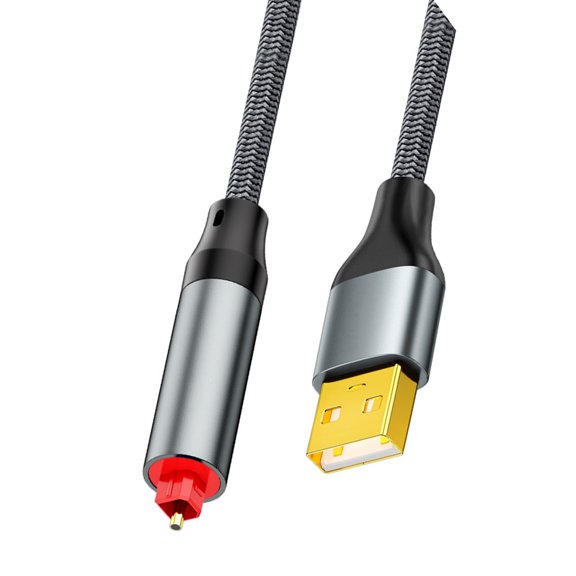 USB A To SPDIF Fiber Adapter Cable 1.5M For PC Laptop And Home Theater Setup