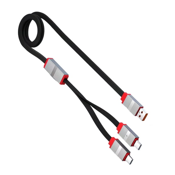 USB A/Type C to Double Type C Splitter Chargers Cable 1.5m Length Double Port Fast Charging For Multiple Devices Simultaneously