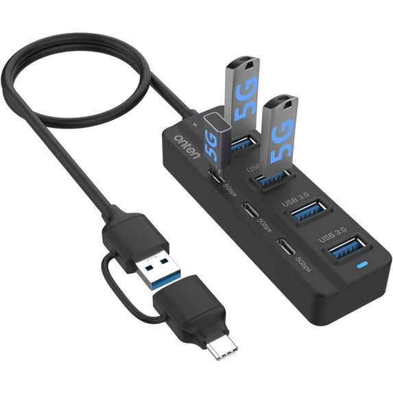 USB-A$USB-C HUB, 7Ports Hub (USB-C)