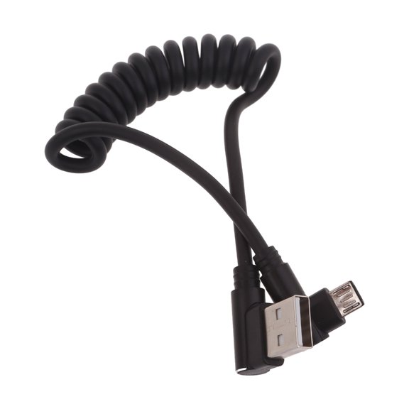 USB A to Micro USB Extension Cord Spring Coiled Charger Wire Data Cord 20-50cm