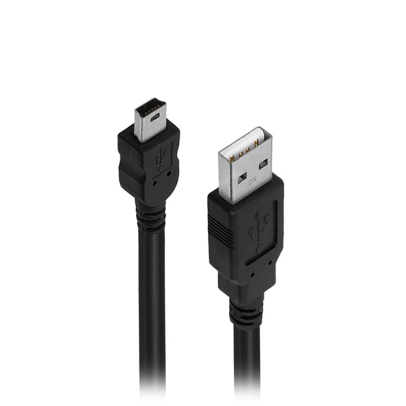USB A to Mini 5 Pin USB Male Cable - 2 Pcs Pack | Durable High-Speed Data Transfer Cord for Digital Cameras, GPS, and Portable Devices - 6 FT
