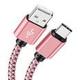 thumbnail image 1 of USB A to Type C Charging Cable 2A Fast Charger Nylon Data Cable 1M 2M 3M For Iphone Android Huawei Samsung TypeC Charging Device Pink 2m, 1 of 6