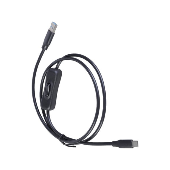 USB A to Type C Extension Cable Wire with Power Switching Button, 5Gbps Data Charging Cord for LED Light, Fan, Lamp
