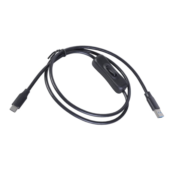 USB A to Type C Extension Cable Wire with Power Switching Button, 5Gbps Data Charging Cord for LED Light, Fan, Lamp
