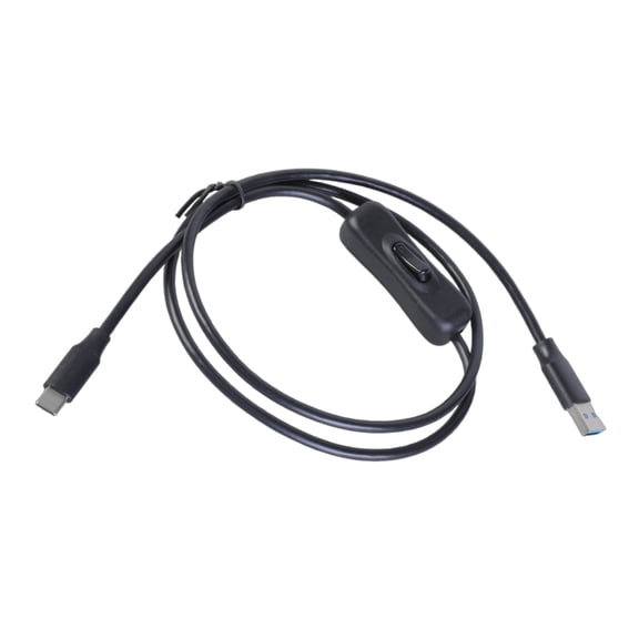 USB A to Type C Extension Cable Wire with Power Switching Button, 5Gbps Data Charging Cord for LED Light, Fan, Lamp